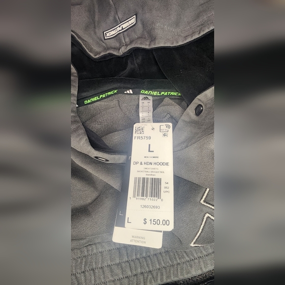 Vintage Adidas Men's Basketball Daniel Patrick x Harden Hoodie L Gray NWT Size L - Picture 7 of 9